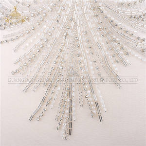 <span class=keywords><strong>Hand</strong></span> stickerei perle strass perlen applique kristall patch für hochzeit kleider - Product Image 5