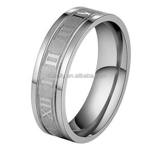 Anillo de boda de acero inoxidable para hombre, sortija de oro con número romano 24, DWR 001, 316 - Product Image 2