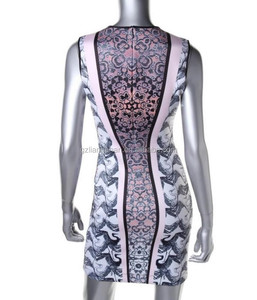 Elegante mujer vestido estampado vestido desigual impreso de tela para el vestido - Product Image 2