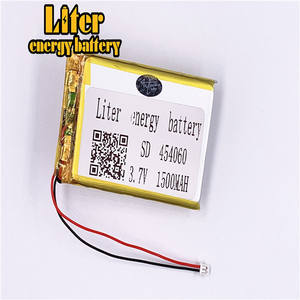 Plug 1,25-2 p hot sale lithium <span class=keywords><strong>3</strong></span>,7 v 454060 1500 mAh Polymer rechargeable LiPo battery - Product Image 1
