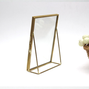 4"/5"/6"/7"/8"/A4 <strong>Gold</strong> Brass Picture <strong>Frame</strong> Mid Century Modern <strong>Frames</strong> Hold Glass <strong>Photo</strong> Picture <strong>Frame</strong> - Product Image 4
