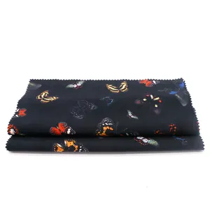 100% 면 black butterfly print fabric