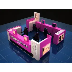 New design eyebrow threading salon kiosk display counter shop furniture design from Chinese vendor