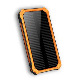 LED Flashlight 12000mAh Solar Power Bank Cell Phone Battery Pack Outdoor Backup Charger