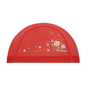Bonnet de bain en nylon OEM pour adultes et enfants Bonnet de bain rouge unisexe avec fonction de séchage des cheveux - Product Image 1