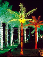 Licht up palm bäume