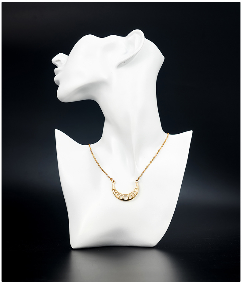 collar de luna joyería de mujer Colgante Hueco collar