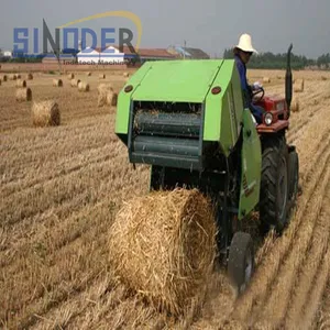 Die runde Heuballen presse wird haupt sächlich zum Aufnehmen von Stroh und zum Verpacken von Weizens troh mais stroh verwendet