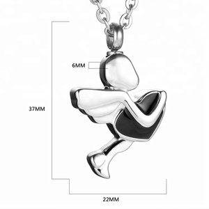 Marlary vendita calda 316 angelo in <span class=keywords><strong>acciaio</strong></span> inossidabile con ciondolo cremazione cuore collana portacenere gioielli ricordo - Product Image 6