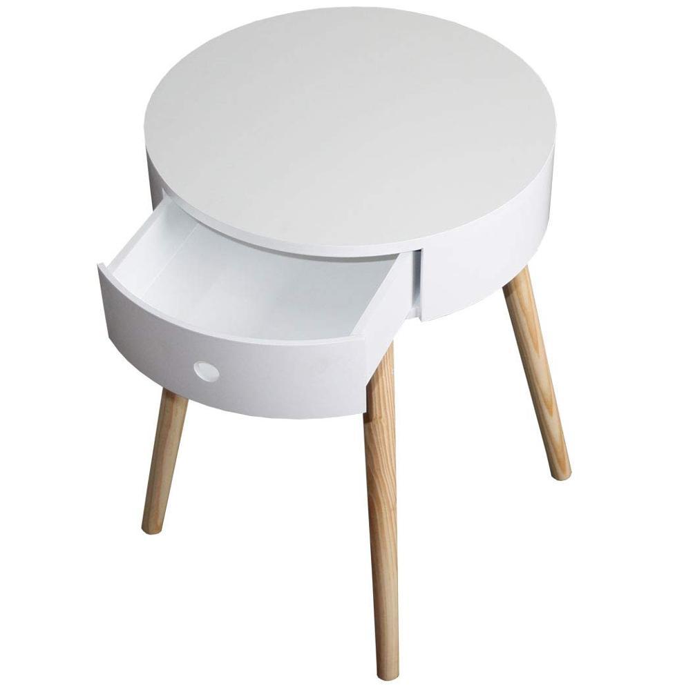 white with drawer in contemporary Side Table/Night Table/bedside table