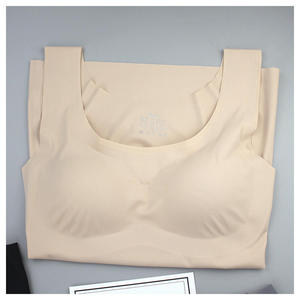 Frauen Satin Nylon nahtlose einteilige lange Unterhemd Tops mit BH-Pad - Product Image 4