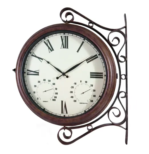 Horloge murale Antique suspendue, cintre en métal, design de jardin, extérieur