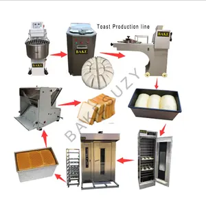 French baguette loaf bread production line baking oven rotary oven complete bread production line supplied