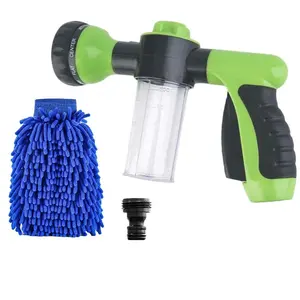 Tubo Dell'acqua da giardino Neve Cannone Ugello Schiuma Dispenser di Sapone Pistola con Guanto di Lavaggio 8 Irrigazione Modello per la Rondella Dell'automobile