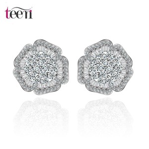 Teemi joyería nupcial de boda de lujo AAA claras Rodio Pendientes del copo de nieve Oro <span class=keywords><strong>Blanco</strong></span> Circonita Diamond Wholesale - Product Image 1