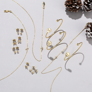 Gemnel 925 اسم سلسلة طويلة قلادة الذهب الحقيقي مجوهرات قابل للتعديل سلسلة إلكتروني الأولي سلسلة طويلة قلادة الذهب الحقيقي - Product Image 3