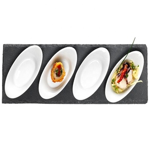 Vente en gros de bols en céramique rectangulaires avec logo personnalisé, planches à fromage en ardoise, ensemble de tapas - Product Image 2