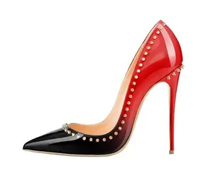HMP40 пользовательские женские модные туфли на высоком каблуке, кожаные женские туфли-лодочки на каблуке, Классическая обувь большого размера