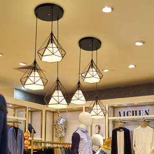 Birdcage Pendant <strong>Lights</strong> Modern Iron <strong>Retro</strong> <strong>Light</strong> Scandinavian Loft Pyramid Lamp Metal Cage with E27 Bulb - Product Image 6