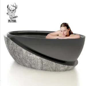 Hot sale bathtub black stone round bathtub for sale