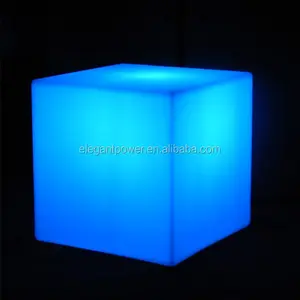 IP 68 Water proof Rechargeable colorful PE plastic seat light multi color led cube