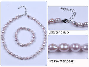 אמיתי אמא של פרל שרשרת מחיר, גדול מים מתוקים פרל שרשרת סט - Product Image 2