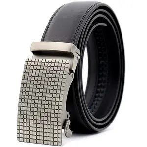 Men Comfort Genuine Leather Ratchet Dress Belt with Automatic Click Buckle