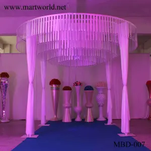 Hot white round shape fabric wedding mandap decoration for wedding decoration supplier in Guangzhou for party decorationMBD-007