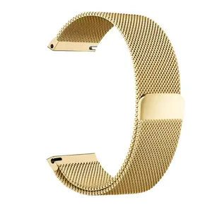 Luxury mesh loop magnetic 20mm infinitely adjustable stainless steel strap strong magnetic gold milanese straps