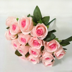 IFG artificiali 18 teste <span class=keywords><strong>rose</strong></span> di seta rossa per matrimonio Bouquet da sposa - Product Image 5