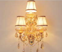 JYLIGHTING Lampe murale moderne de luxe à LED en verre et cristal 220V pour la maison, l'hôtel, la chambre à coucher, le salon, le style européen avec abat-jour en tissu