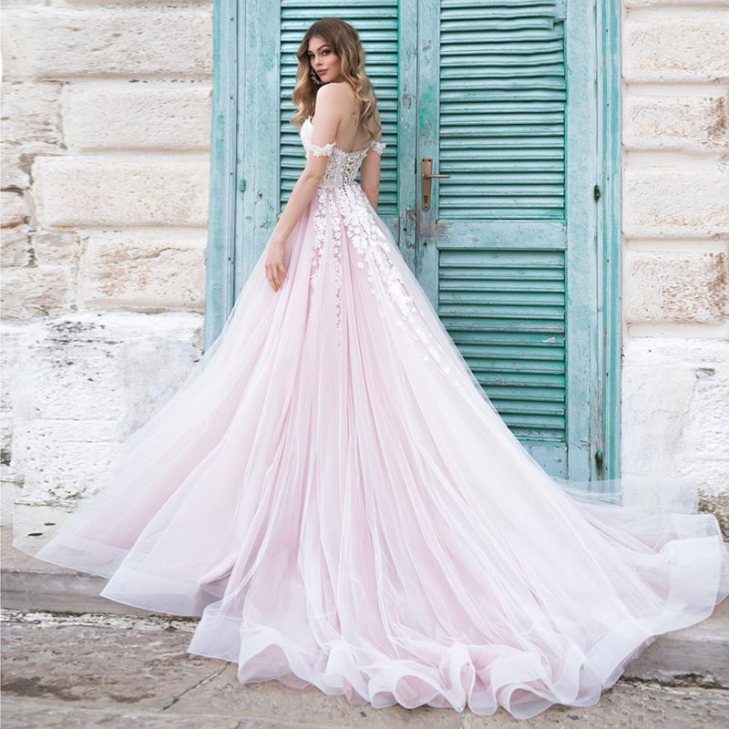 boho wedding dress pink Cove LP2446 By La Perle