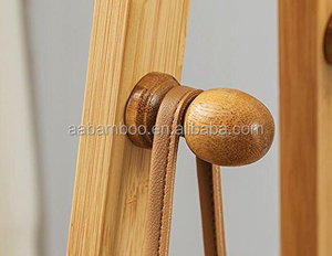 Bamboo Clothes <strong>Hanging</strong> Wooden <strong>Coat</strong> Hanger Rack <strong>Stand</strong> with Shelf - Product Image 4