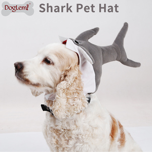Tubarão Design Poliéster Pet Hat para Cães Gatos Novidade <span class=keywords><strong>Animal</strong></span> Print Halloween Cosplay Juba Acessório para o Verão Inverno Primavera - Product Image 3