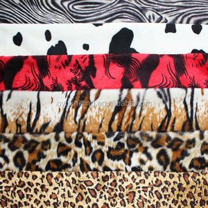 <strong>Tiger</strong> skin <strong>printed</strong> design 100% polyester velvet velboa <strong>fabric</strong> knitted factory soft - Product Image 4