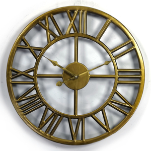 Orologio <span class=keywords><strong>da</strong></span> <span class=keywords><strong>Parete</strong></span> Rotondo in Metallo Bronzo Moderno Vintage <span class=keywords><strong>da</strong></span> 60 cm (24 Pollici) con Movimento al Quarzo per Soggiorno - Product Image 1