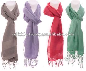 ÉCHARPE légère en RAYON VISCOSE de style long pour un design uni d'été - Product Image 2