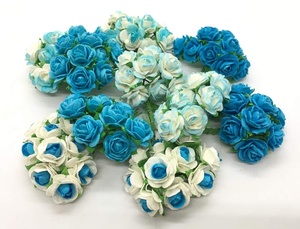 100 Tờ Giấy Dâu Nhân Tạo Màu Xanh Dương Hỗn Hợp 10 Mm Sổ Lưu Niệm Đám Cưới Hoa Hồng Nhỏ Thủ Công Tự Làm - Product Image 3