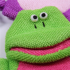 Jolis gants de <span class=keywords><strong>bain</strong></span> exfoliants pour bébé avec style animal, offre spéciale - Product Image 3