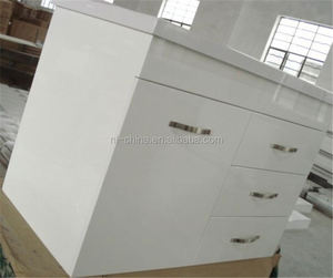 VAMA pintura blanca piso clásico sólido antiguos de madera del gabinete del cuarto de baño - Product Image 5