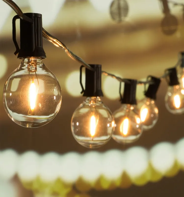 Outdoor Indoor LED G40 String Lights Edison Filament Bulbs for Party Wedding Christmas Halloween