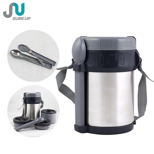 Boîte à lunch portable à 3 étages en acier inoxydable, boîtes à lunch isothermes, boîte à lunch bento à étages - Product Image 1