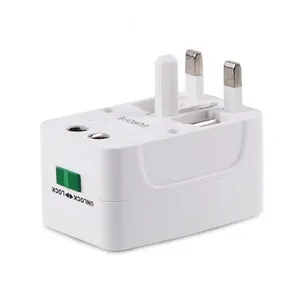 Adaptador de viagem universal multiac, adaptador conversor de carga de energia internacional eua, reino unido, europa e austrália