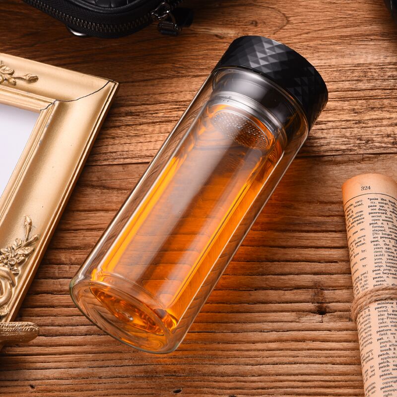 300ML Double Wall Glass Water Bottle With Tea Filter,Tea Filter Water Bottle,Water Filter Bottle