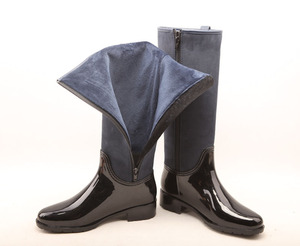 Usine <span class=keywords><strong>pas</strong></span> <span class=keywords><strong>cher</strong></span> PVC dames haute daim fourrure chaude dames doublé hiver bottes de pluie - Product Image 4