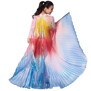 Bestdance Color gradiente transparente brillante egipcio danza del vientre traje Ángel <span class=keywords><strong>Isis</strong></span> alas