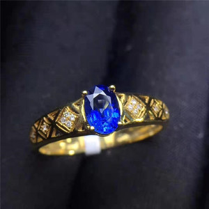 18 k oro Del Sud Africa diamante reale 0.6ct naturale anello di zaffiro blu per le donne