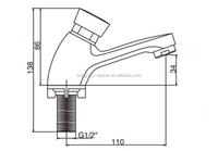 Robinet de lavabo à fermeture automatique, monotrou, économie d'eau, temporisé, double poignée, avec cartouche céramique, pour salle de bain