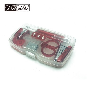 STASUN 8 In1 Mini <span class=keywords><strong>Office</strong></span> ชุดเครื่องเขียนบรรจุ PP กล่องปากกาและ Medium กรรไกร