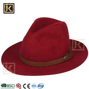 JAKIJAYI proveedor sombrero de encargo al por mayor 100% lana sombrero de fieltro de lana panamá hillbilly - Product Image 1